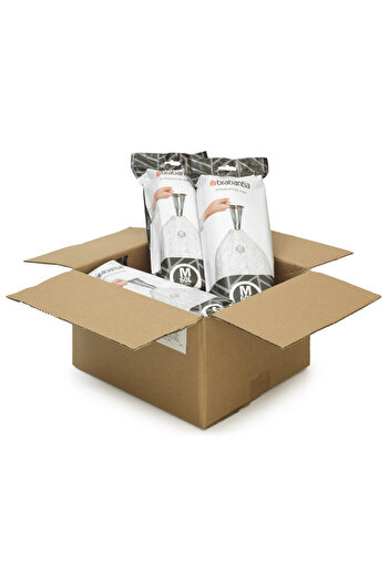 Brabantia PerfectFit Bo 1005595 bin liners, Size M, 60 l, 120 pieces, White