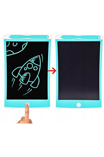 OEM LCD Digital Drawing Tablet with Eraser, 8.5 inch White/Turquoise