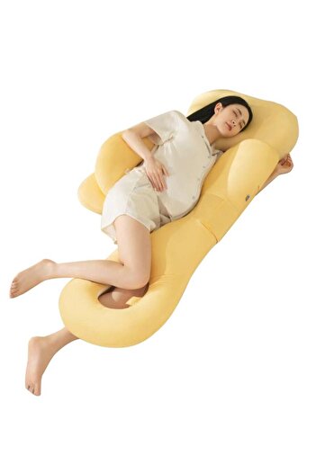 COOYA U-Shaped Pillow for Pregnant Women Side-Sleeping Waist Pillow Side-Lying,with Legs Abdomen Support