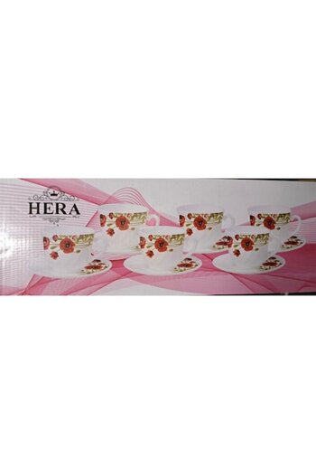 HERA Coffee cup and saucer set, 190 ml, poppy pattern, k2218