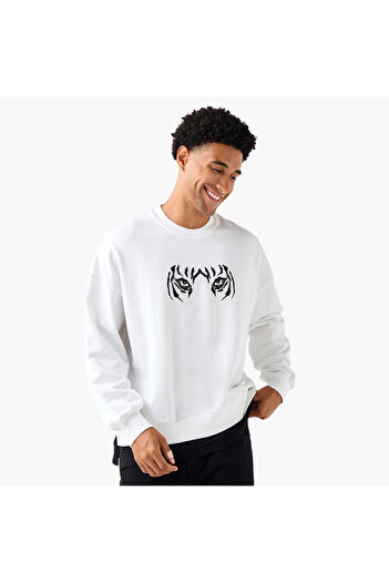 FAV Men Oversized Tiger Print Sweatshirt