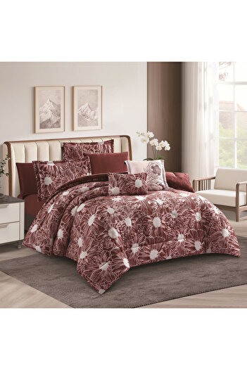 HOURS Horse double-sided winter bedspread, fur and velvet, suitable for a double bed size of 200 x 200 cm, consisting of 8 pieces, 240 stitches