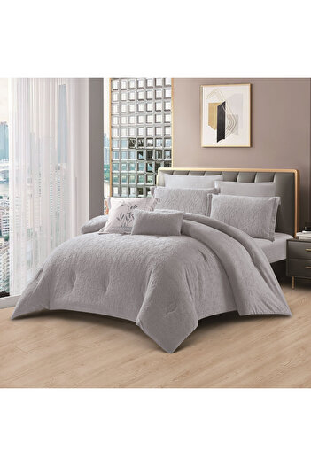 HOURS Horse double-sided winter bedspread, fur and velvet, suitable for a double bed size of 200 x 200 cm, consisting of 8 pieces, 240 stitches