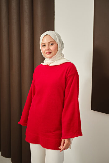 LOCCO Women's Yumoş Knitwear Tunic Red