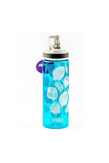 Strigo Water bottle with straw, blue SSC081