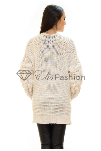 Elis Fashion Bubble Cardigan Ivory