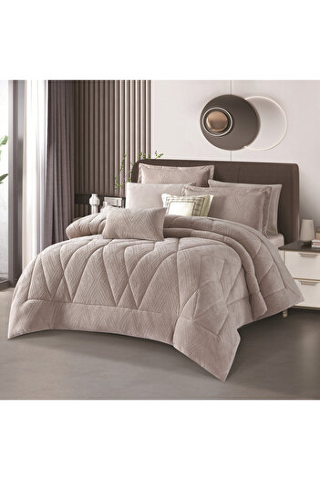 HOURS Horse double-sided winter bedspread, fur and velvet, suitable for a double bed size of 200 x 200 cm, consisting of 8 pieces, 240 stitches