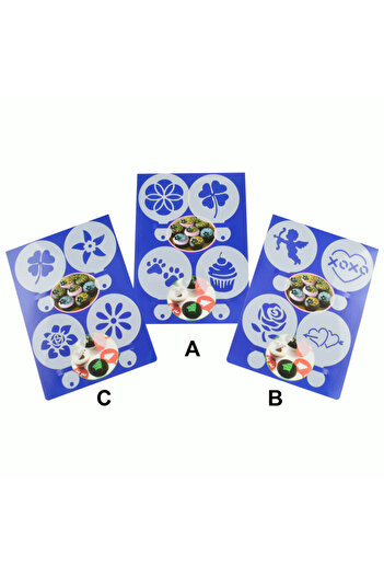 Perfect Home Set of 4 Plastic Cappuccino Stencils
