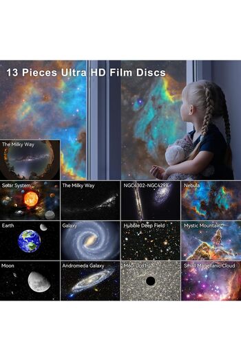 Galaxy TIEXITOR Projector, 12 in 1 Planetarium Star Projector for Bedroom, 360° Rotation Starry Sky