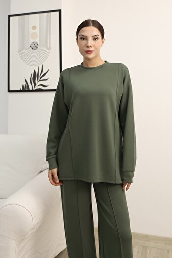 b buhari bykoc Crew Neck Long Sleeve Modal Fabric Suit