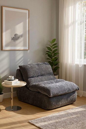 JOJO HOME Premium Lounge Armchair, HD Foam, L x W x H: 80 x 100 x 74 cm, Grey
