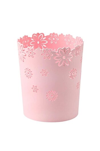 Generic Aidoz Nazr Wastebasket, Hollow Flower Shape Plastic Lidless Wastepaper Baskets Trash Can (M-Pink)