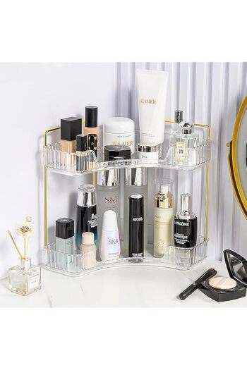 Generic MedMad Corner Bathroom Organizer Countertop, Bathroom Perfume Skincare Tray and Vanity Organizer, C