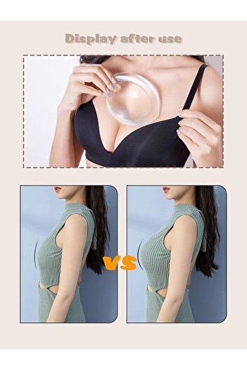 Generic Sticky Bra Inserts, Reusable Self Adhesive Silicone Push Up Clear Silicone Sticky Breast Enhancers