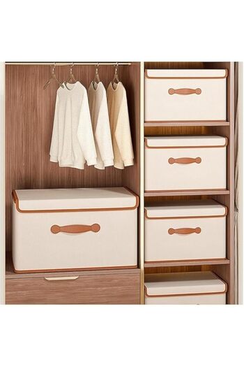 Generic Fohome Wardrobe Clothes Organizer, 2-Pack Clothes Drawer Organizer with Cover, Foldable Storage Box