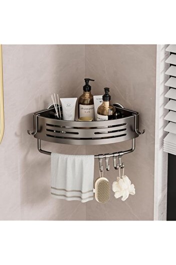 Generic Bathroom Shelf Stainless Steel Shower Caddy Organizer Suction Cup Rustproof Aluminum No Drilling Wa
