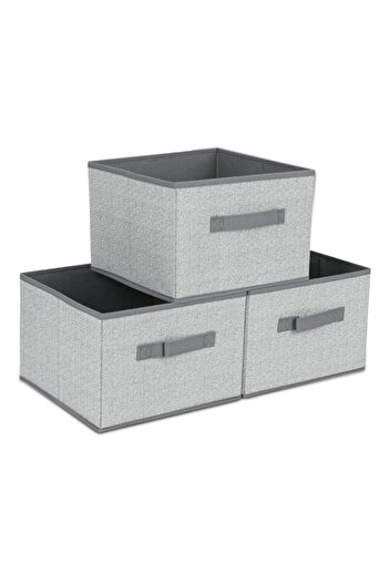 Generic BENMENG Fabric Bins [3-Pack], Foldable Cube Baskets Storage Boxes for Shelves, Closet, Bookshelf, N