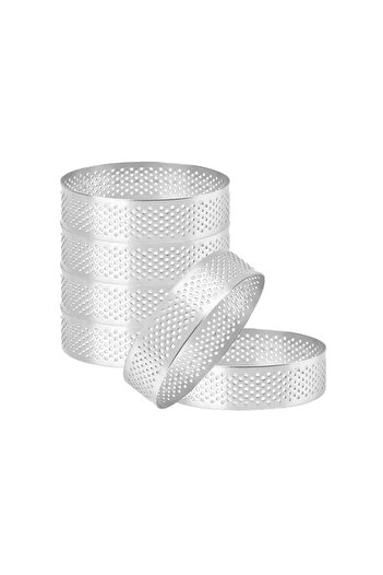 Generic Duomama Stainless Steel Cake Ring Tart Pans - 6 Pack - Cake、 Mousse Pie 、Dessert Bakeware Tools - 1