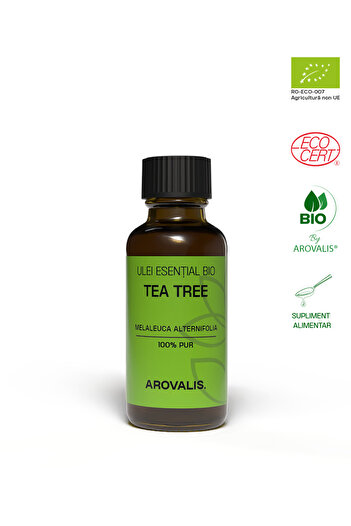Arovalis. ORGANIC TEA TREE ESSENTIAL OIL (Melaleuca alternifolia) 100% PURE