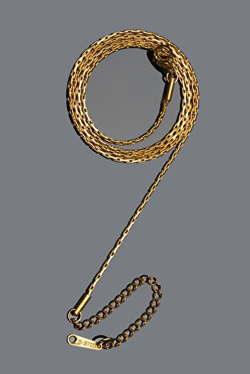Rua Jewelry Steel Italian Recta Necklace 1 mm Gold Color |   Non-Tarnishing, Unisex, 2-Year Warranty