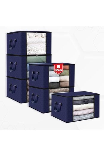 Generic MONAMORE 100L Clothes Storage Bag Organizer Foldable Box Organizers & Wardrobe Storage for Cupboard