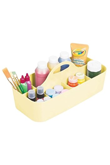 Generic 4basix Plastic Shower Caddy for Bathroom for Cosmetics, Bathroom Basket with Handles, Yellow Color