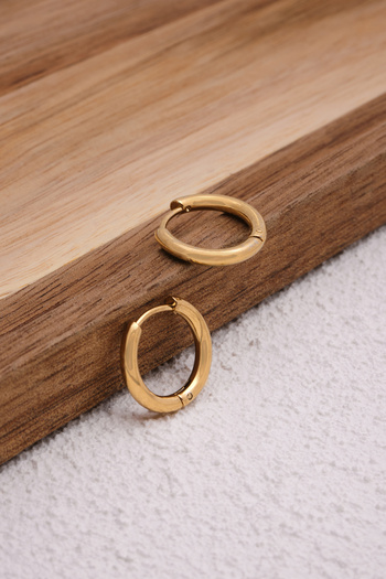 ByFlorya Jewelry Steel Hoop Earrings Non Tarnish Diameter 1.8cm Suitable for Daily Wear Tube Earrings