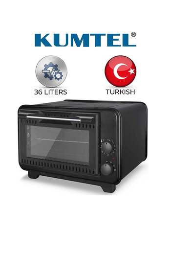 KUMTEL Electric Oven - 36 Liters - 1420 Watts - Black - Full Two Keys with Oven Tray - KF3235B