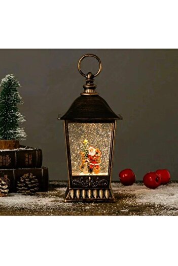 OEM Christmas Decoration, Premium LED Lantern, with 8 melodies and snow spinning installation
