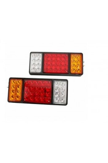 DELUXETUNING Truck Tail Light, LED Tail Light Set, 4 Functions, 12 V, 31.5 cm x 13.5 cm, suitable for trailers, c
