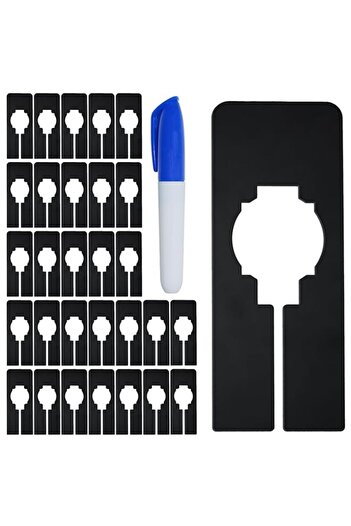 Generic Vantasii 30 PCS Rectangular Closet Dividers with a Bonus Marker, Black Plastic Rectangle Clothing S