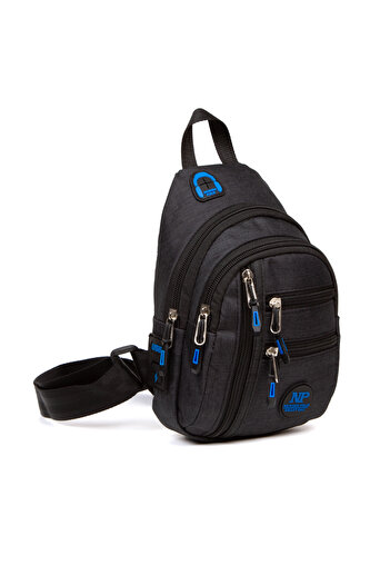 Newish Men's Black Blue Crossbody Bag Father Son Combination