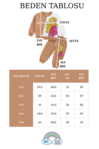 My Kids Wear Girls' Long Sleeve Sweatshirt and Bottom Set 12207