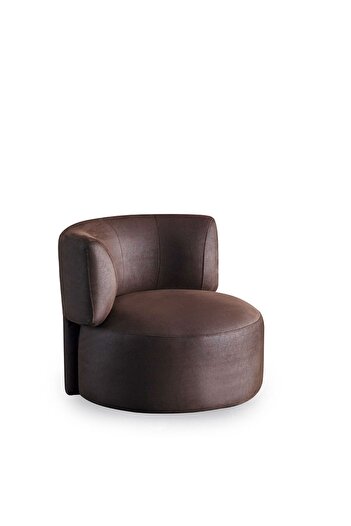 Danube Home Intenso Dark Brown Fabric Arm Chair - 87x83x78cm, Stylish Metal Frame 1-Seater Sofa, 2 Yrs Warranty