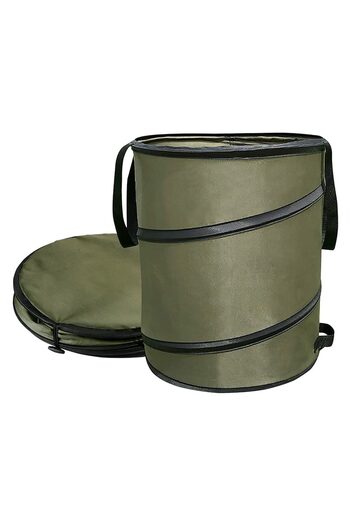 Quasar & Co. Vegetable waste bag, for garden, foldable, reusable, textile, 113 L, d 46 cm, h 70 cm, green