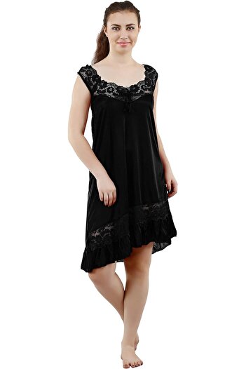 Generic Romaisa Women's Satin Solid Maxi Length Nighty with Robe (Size - Free Size) (Nightwear Set Pack of 2