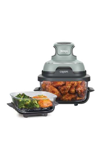 NINJA CRISPi 4-in-1 Taşınabilir Cam Hazneli Pişirme Sistemi - Sage Green