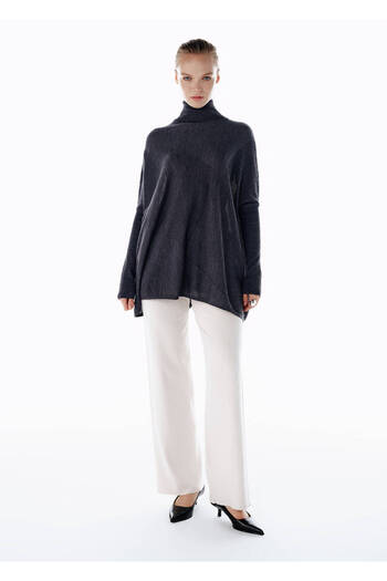 Knitss Dark Gray Merino Wool Blend Knit Tunic