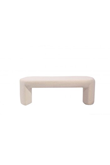 Danube Home Edlyn Boucle Fabric Bench - Cream Upholstered Seating with Solid Wood Frame - 2-Year Warranty