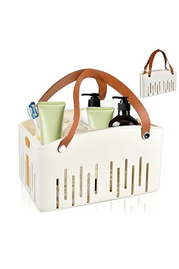 Generic Angju Shower Caddy Portable Collapsible Caddy Organizer with Handle Plastic Tote Bin for Bathroom K