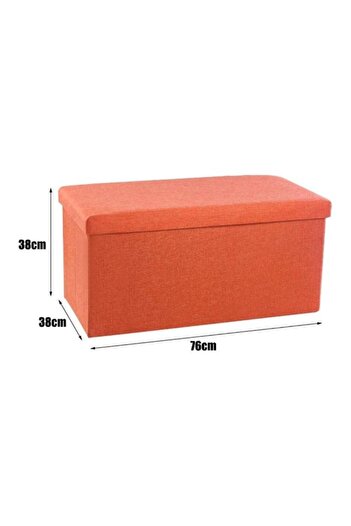 Crestj Storage Stool Pouffe Ottoman Chair Folding Comfortable Seat Foot Stools Bench Footstool (Color : Ora