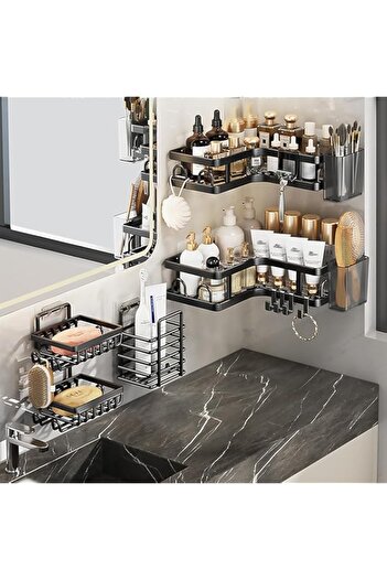 Generic Beauenty 5 Pack Shower Caddy Shelves Organizer, Shower Caddy Corner, Bathroom Organizer Shelf, No D