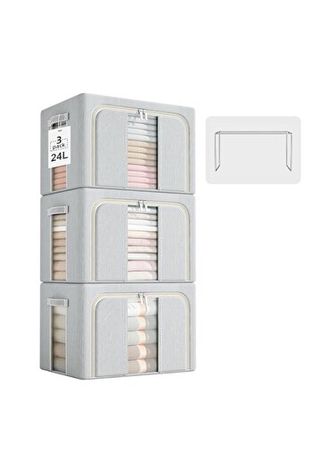 Generic ANTOLE 3 Pack Clothes Storage Organizer,Large Storage Bins with Zippers and Double Visable Window,
