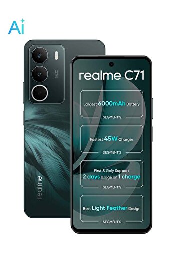 realme C71 Smartphone | 8GB RAM + 256GB Storage | Dual SIM| Hi-Res Audio|12m Warranty (Forest Owl)