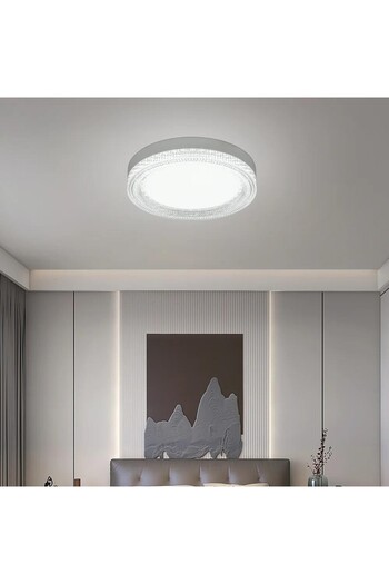 Tescomak Round LED ceiling light, cold white light, crystal design 24W 5 pc