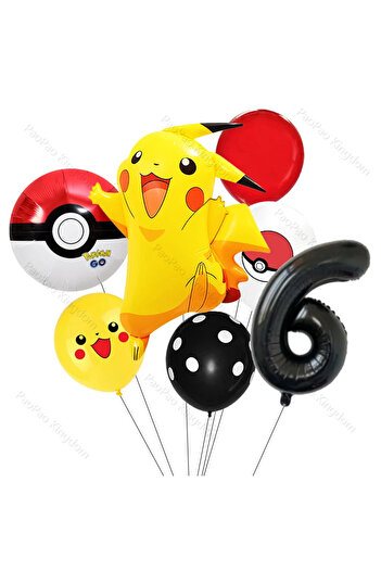 Choice 1 pack pikachu 6 Pink Pokemon Balloons Party Decoration Supplies Squirtle Bulbasaur Birthday Party B