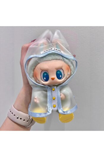 Choice Not including dolls. Clear For 17 cm labubu v1/v2/v3 clothes summer doll clothes rabbit ear raincoat