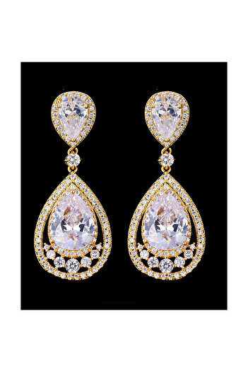 OEM Fashion Drop gold bridal earrings