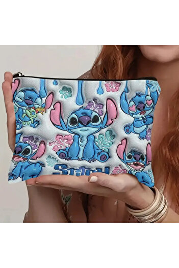 Choice 1PC New Disney Large-capacity Cosmetic Bag Cute Stitch makeup bag Wash Bag Stationery Case Multifunc