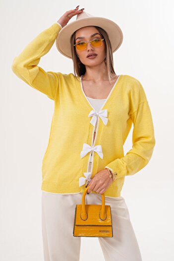 ŞİMAL Women's Bow Detailed Knitwear Knitted Blouse 255181 -